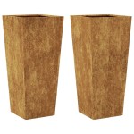 vidaXL Jardiniere de grădină 2 buc 35x35x75 cm Oțel pentru intemperii