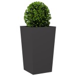 vidaXL Jardiniere de grădină, 2 buc., negru, 45x45x75 cm, oțel
