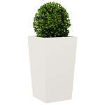 vidaXL Jardiniere de grădină, 2 buc., alb, 45x45x75 cm, oțel vidaXL Jardiniere de grădină, 2 buc., alb, 45x45x75 cm, oțel