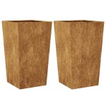 vidaXL Jardiniere de grădină 2 buc 45x45x75 cm Oțel pentru intemperii