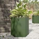 vidaXL Jardinieră grădină verde măsliniu 46x40x45 cm oțel hexagonal vidaXL Jardinieră grădină verde măsliniu 46x40x45 cm oțel hexagonal