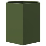 vidaXL Jardinieră grădină verde măsliniu 46x40x45 cm oțel hexagonal vidaXL Jardinieră grădină verde măsliniu 46x40x45 cm oțel hexagonal