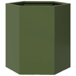 vidaXL Jardinieră grădină verde măsliniu 46x40x45 cm oțel hexagonal vidaXL Jardinieră grădină verde măsliniu 46x40x45 cm oțel hexagonal