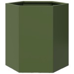 vidaXL Jardiniere grădină 2 buc. verde 46x40x45 cm oțel hexagonală