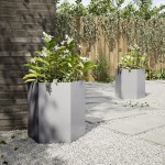 vidaXL Jardiniere grădină 2 buc. 46x40x45cm oțel galvanizat hexagonală