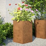 vidaXL Jardinieră de grădină 46x40x45 cm oțel de intemperii