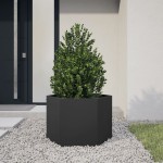 vidaXL Jardinieră de grădină negru 69x60x45 cm oțel hexagonal vidaXL Jardinieră de grădină negru 69x60x45 cm oțel hexagonal