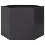 vidaXL Jardinieră de grădină negru 69x60x45 cm oțel hexagonal vidaXL Jardinieră de grădină negru 69x60x45 cm oțel hexagonal