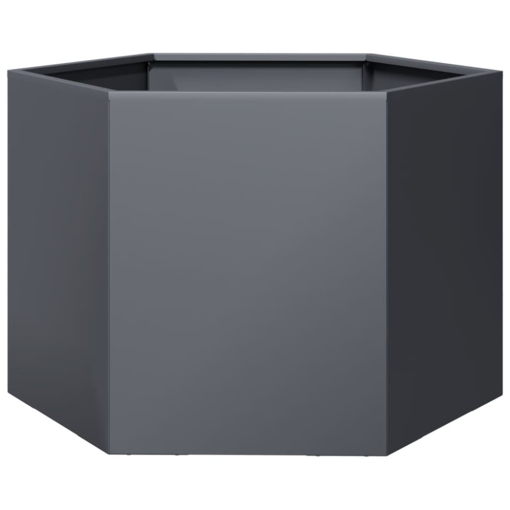 vidaXL Jardinieră de grădină antracit 69x60x45 cm oțel hexagonal