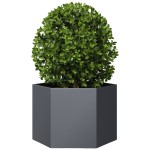 vidaXL Jardinieră de grădină antracit 69x60x45 cm oțel hexagonal