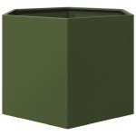 vidaXL Jardinieră grădină verde măsliniu 69x60x45 cm oțel hexagonal vidaXL Jardinieră grădină verde măsliniu 69x60x45 cm oțel hexagonal