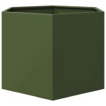 vidaXL Jardinieră grădină verde măsliniu 69x60x45 cm oțel hexagonal vidaXL Jardinieră grădină verde măsliniu 69x60x45 cm oțel hexagonal