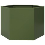 vidaXL Jardinieră grădină verde măsliniu 69x60x45 cm oțel hexagonal vidaXL Jardinieră grădină verde măsliniu 69x60x45 cm oțel hexagonal