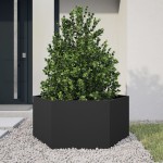 vidaXL Jardinieră de grădină negru 104x90x45 cm oțel hexagonal vidaXL Jardinieră de grădină negru 104x90x45 cm oțel hexagonal