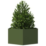 vidaXL Jardinieră grădină verde măsliniu 104x90x45 cm oțel hexagonal vidaXL Jardinieră grădină verde măsliniu 104x90x45 cm oțel hexagonal