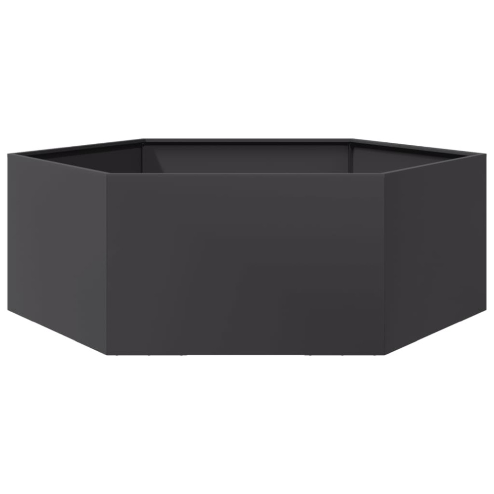 vidaXL Jardinieră de grădină negru 138x120x45 cm oțel hexagonal
