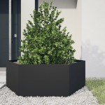 vidaXL Jardinieră de grădină negru 138x120x45 cm oțel hexagonal vidaXL Jardinieră de grădină negru 138x120x45 cm oțel hexagonal