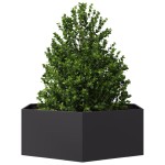 vidaXL Jardinieră de grădină negru 138x120x45 cm oțel hexagonal vidaXL Jardinieră de grădină negru 138x120x45 cm oțel hexagonal
