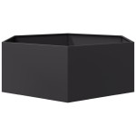 vidaXL Jardinieră de grădină negru 138x120x45 cm oțel hexagonal vidaXL Jardinieră de grădină negru 138x120x45 cm oțel hexagonal