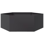 vidaXL Jardinieră de grădină negru 138x120x45 cm oțel hexagonal vidaXL Jardinieră de grădină negru 138x120x45 cm oțel hexagonal