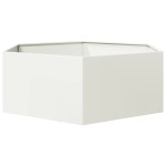vidaXL Jardinieră de grădină alb 138x120x45 cm oțel hexagonal vidaXL Jardinieră de grădină alb 138x120x45 cm oțel hexagonal