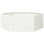 vidaXL Jardinieră de grădină alb 138x120x45 cm oțel hexagonal vidaXL Jardinieră de grădină alb 138x120x45 cm oțel hexagonal