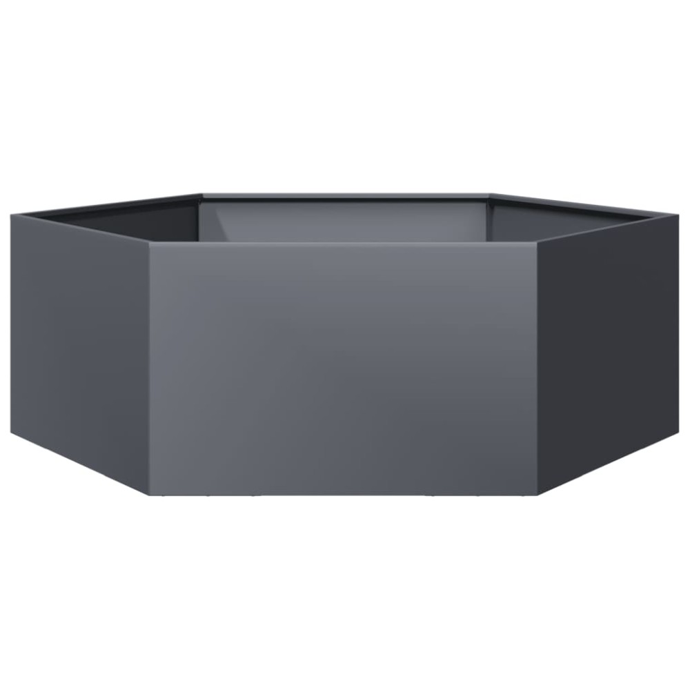 vidaXL Jardinieră de grădină antracit 138x120x45 cm oțel hexagonal