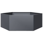 vidaXL Jardinieră de grădină antracit 138x120x45 cm oțel hexagonal