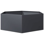 vidaXL Jardinieră de grădină antracit 138x120x45 cm oțel hexagonal