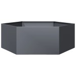 vidaXL Jardinieră de grădină antracit 138x120x45 cm oțel hexagonal