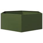 vidaXL Jardinieră grădină verde măsliniu 138x120x45 cm oțel hexagonal vidaXL Jardinieră grădină verde măsliniu 138x120x45 cm oțel hexagonal