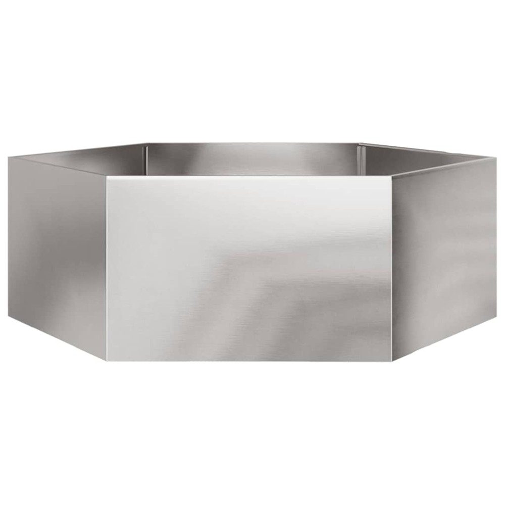 vidaXL Jardinieră de grădină 138x120x45 cm oțel inoxidabil hexagonal