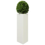 vidaXL Jardiniere grădină, 2 buc., alb, 30x26x75 cm, oțel, triunghi