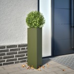 vidaXL Jardinieră de grădină, verde, 30x26x75 cm, oțel, triunghiulară vidaXL Jardinieră de grădină, verde, 30x26x75 cm, oțel, triunghiulară