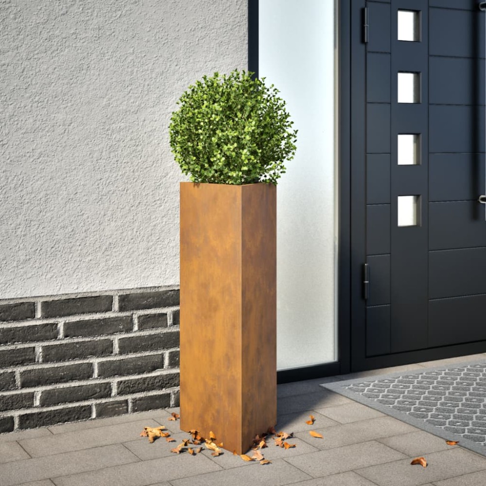 vidaXL Jardiniere de grădină 2 buc Triunghiular Oțel pentru intemperii