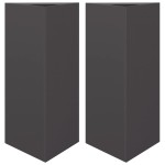 vidaXL Jardiniere grădină 2 buc., negru, 40x34,5x70 cm, oțel, triunghi