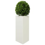 vidaXL Jardiniere grădină, 2 buc., alb, 40x34,5x70 cm, oțel, triunghi