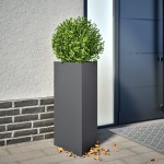 vidaXL Jardiniere grădină, 2 buc. antracit 40x34,5x70 cm oțel triunghi vidaXL Jardiniere grădină, 2 buc. antracit 40x34,5x70 cm oțel triunghi