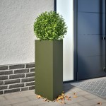 vidaXL Jardiniere grădină, 2 buc., verde, 40x34,5x70cm, oțel, triunghi