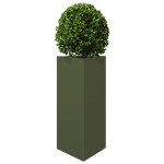 vidaXL Jardiniere grădină, 2 buc., verde, 40x34,5x70cm, oțel, triunghi