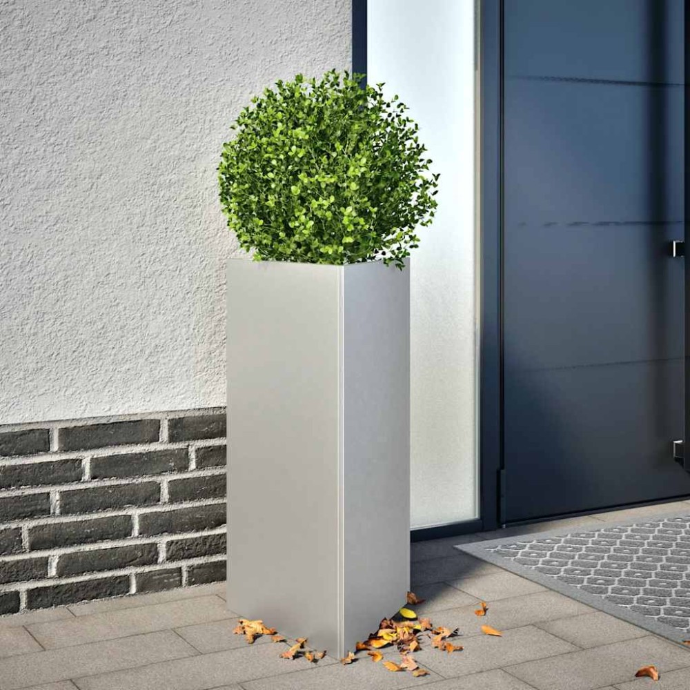 vidaXL Jardiniere grădină, 2 buc. 40x40x75 cm oțel galvanizat triunghi