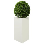 vidaXL Jardiniere grădină, 2 buc., alb, 50x43x75 cm, oțel, triunghi