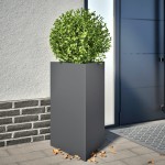 vidaXL Jardiniere grădină, 2 buc. antracit 50x43x75 cm oțel triunghi