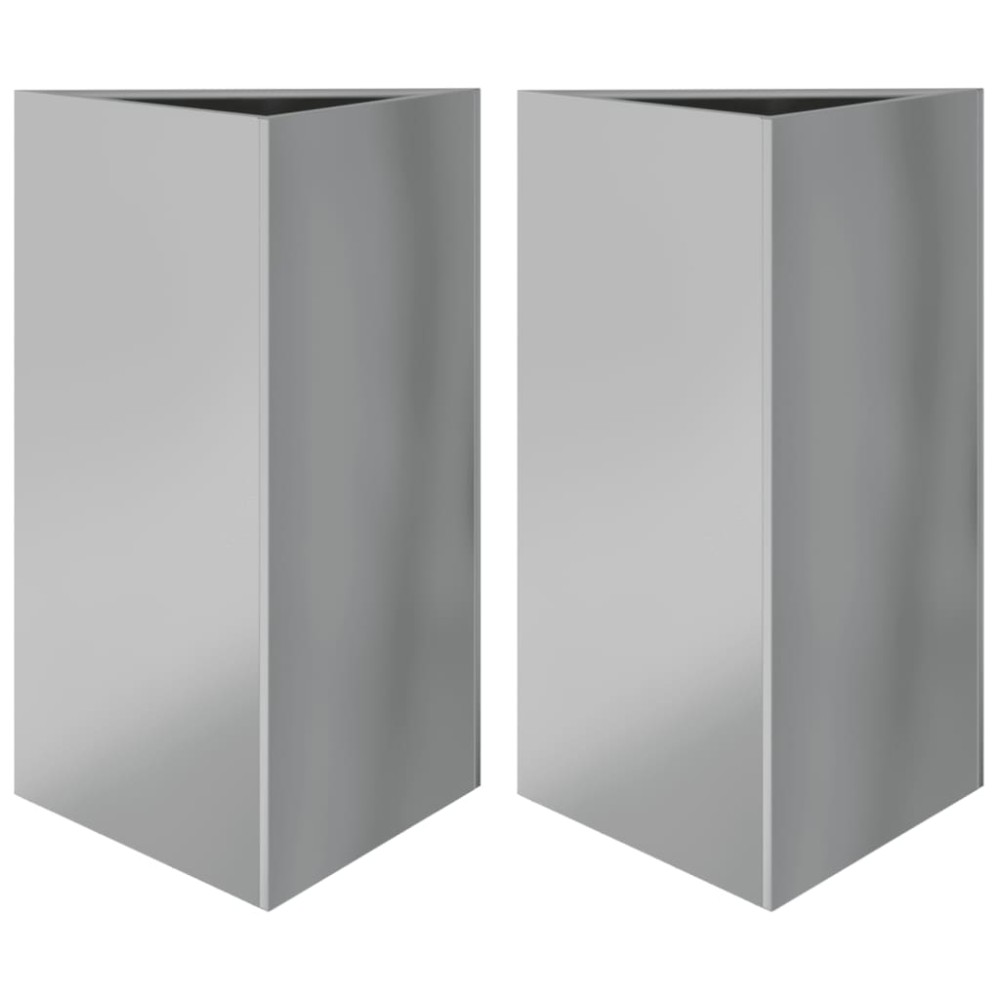 vidaXL Jardiniere grădină, 2 buc. 50x43x75 cm oțel galvanizat triunghi