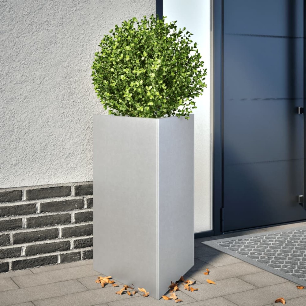 vidaXL Jardiniere grădină, 2 buc. 50x43x75 cm oțel galvanizat triunghi