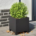 vidaXL Jardiniere de grădină, 2 buc., negru, 30x30x30 cm, oțel vidaXL Jardiniere de grădină, 2 buc., negru, 30x30x30 cm, oțel