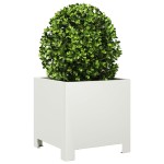 vidaXL Jardiniere de grădină, 2 buc., alb, 30x30x30 cm, oțel vidaXL Jardiniere de grădină, 2 buc., alb, 30x30x30 cm, oțel