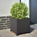 vidaXL Jardiniere de grădină 2 buc., negru, 40x40x40 cm, oțel vidaXL Jardiniere de grădină 2 buc., negru, 40x40x40 cm, oțel