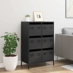 vidaXL Dulap înalt, negru, 68x39x101,5 cm, oțel