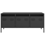 vidaXL Dulap TV, negru, 101,5x39x43,5 cm, oțel laminat la rece